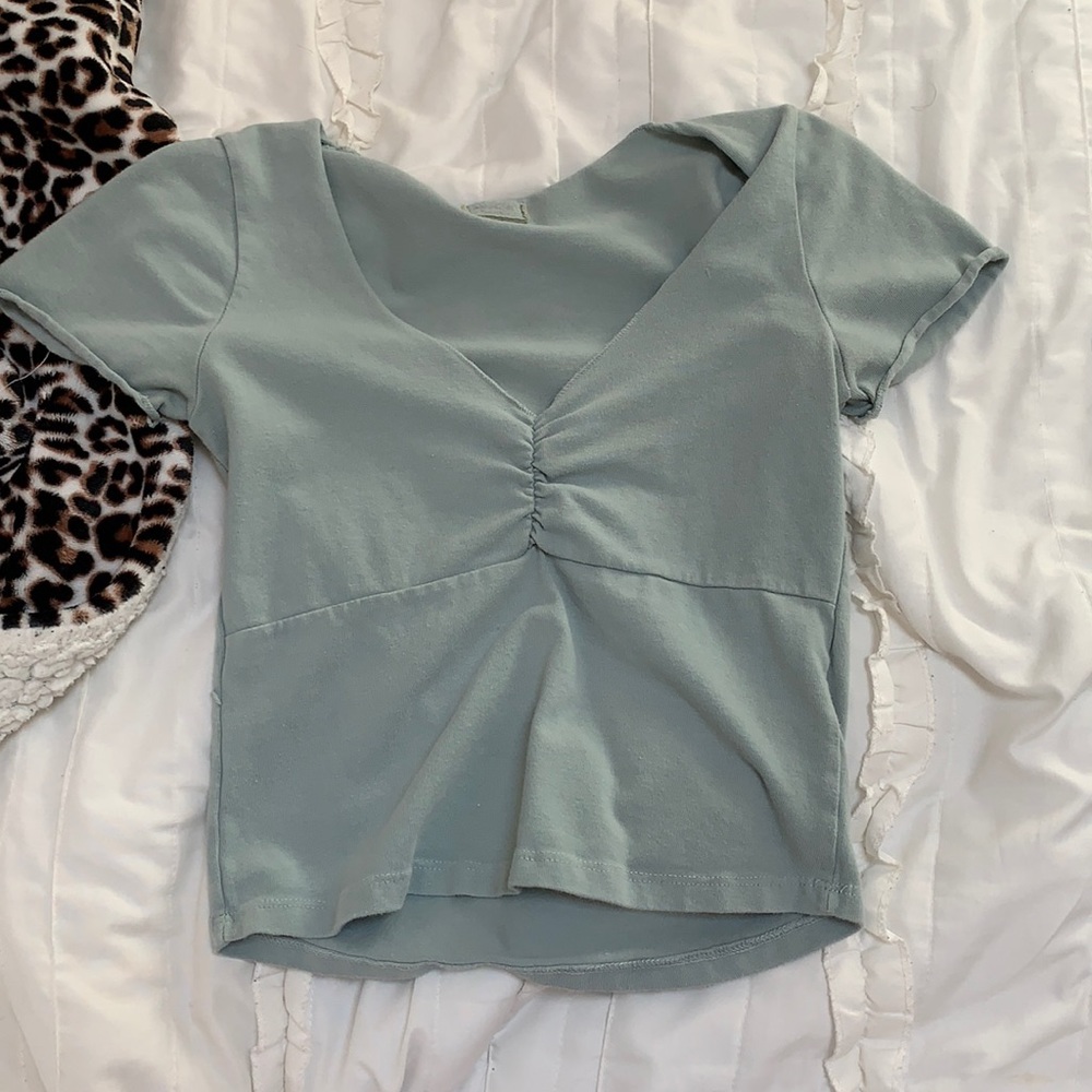 Zelly ribbed short sleeve top